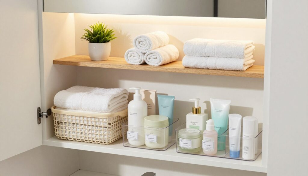 Badezimmer Schrank Organisation