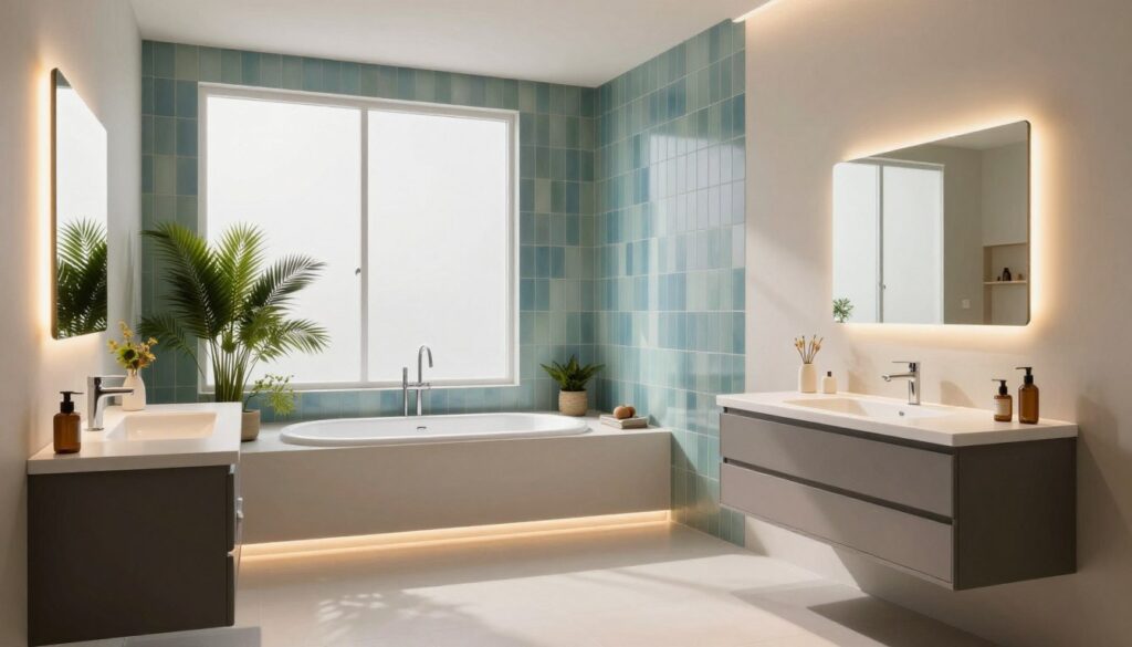 Badezimmergestaltung mit Farben und Licht