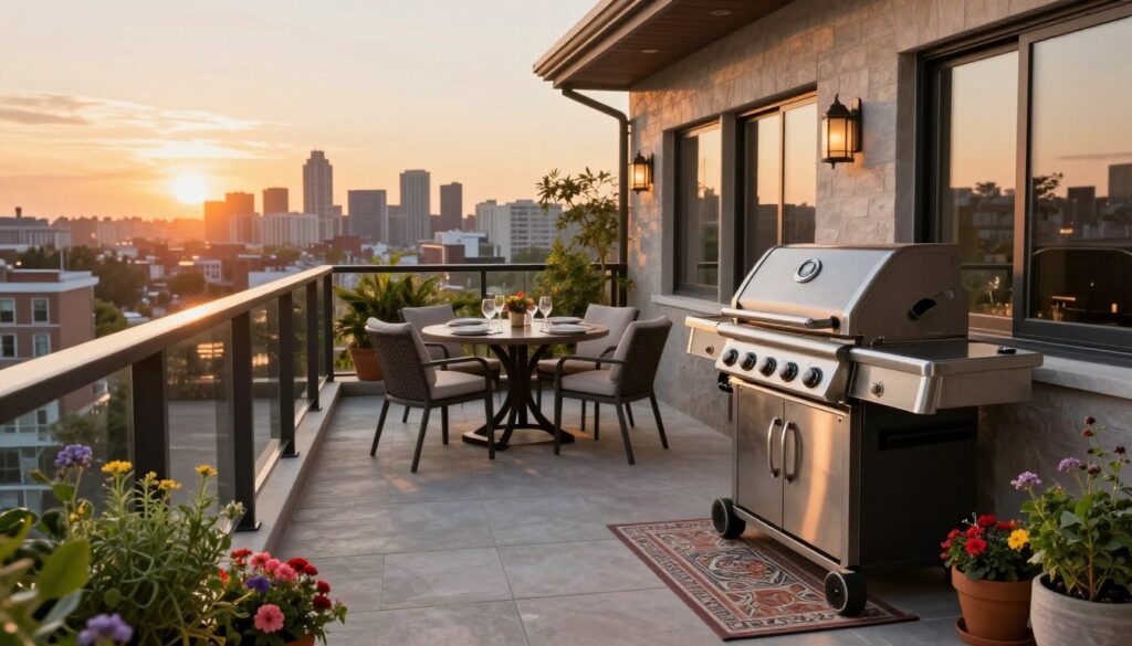 Balkongestaltung mit Grillplatz