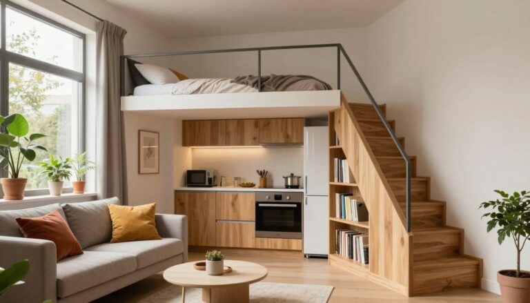 Kleine Wohnung mit Hochbett