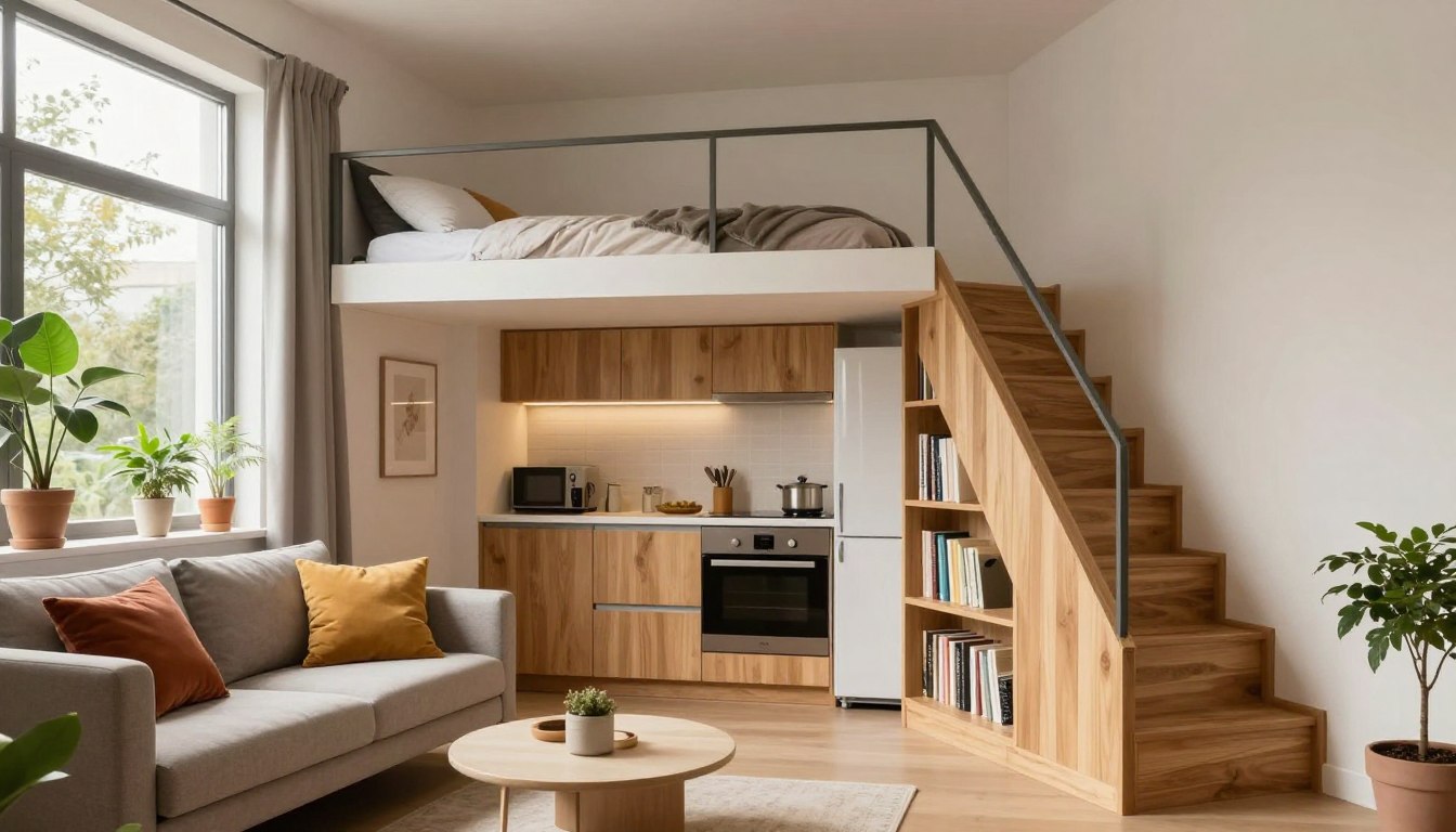 Kleine Wohnung mit Hochbett