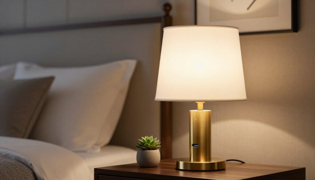 Nachttischlampe mit Dimmfunktion und USB-Anschluss