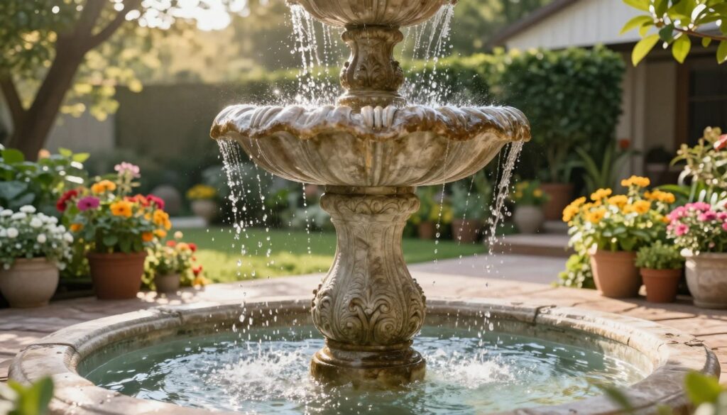 Steinbrunnen für Terrasse