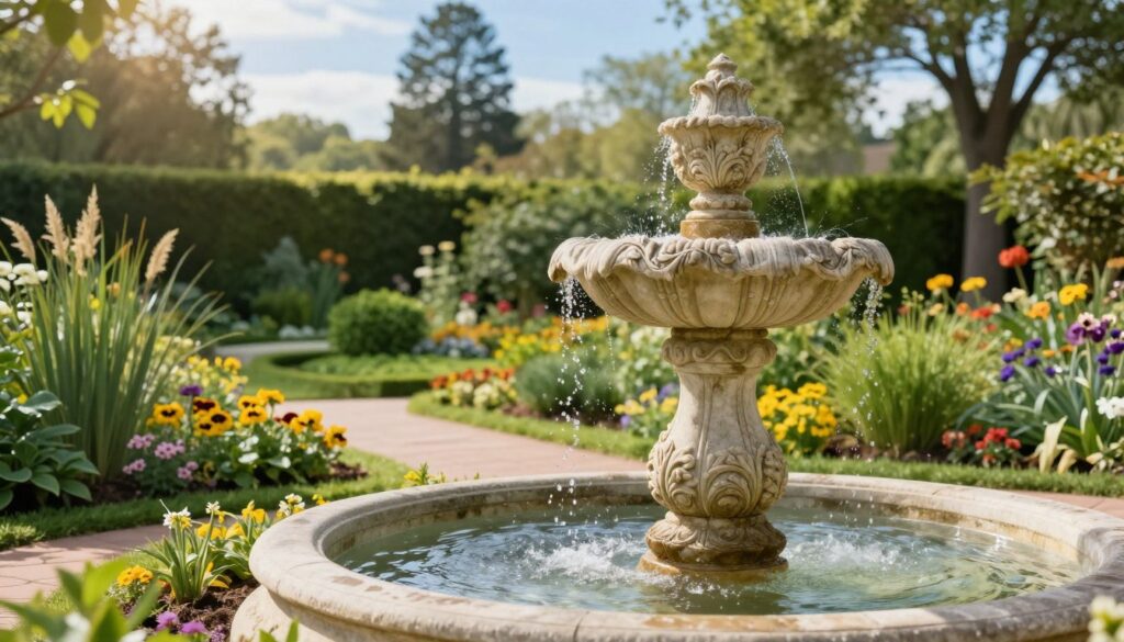 Steinbrunnen im Garten