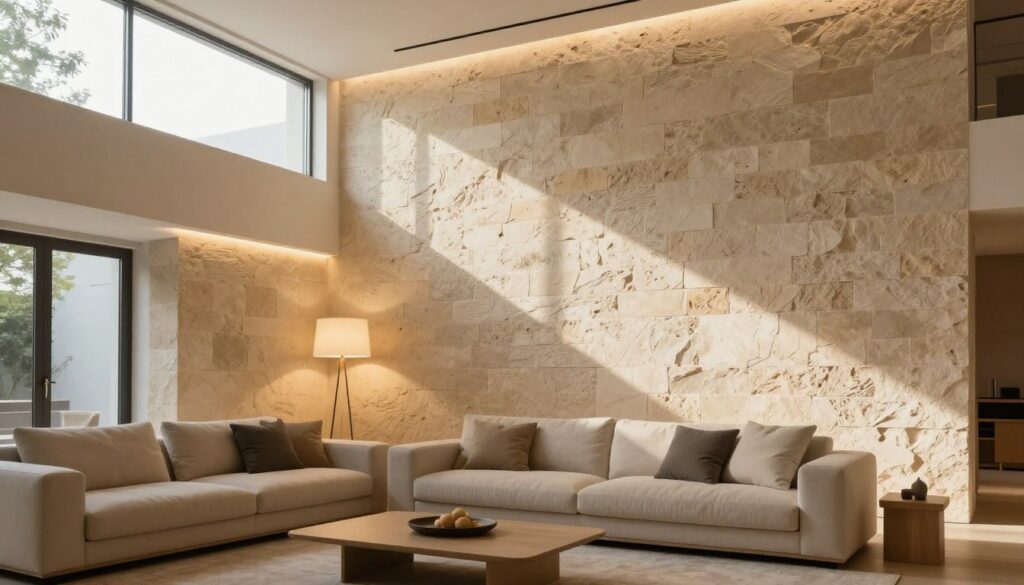 Ytong Steine Beleuchtung Wohnzimmer
