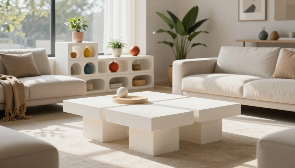 Ytong Steine Möbel Ideen für modernes Wohnzimmer