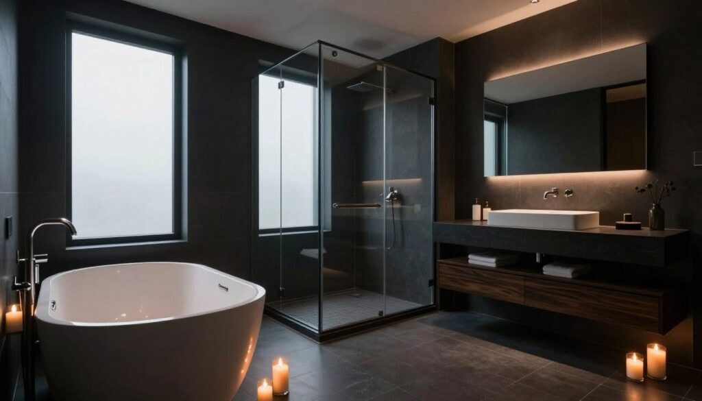 dunkle badezimmer design