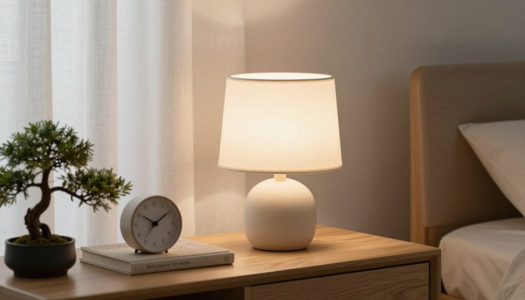 moderne Nachttischlampe Japandi-Stil