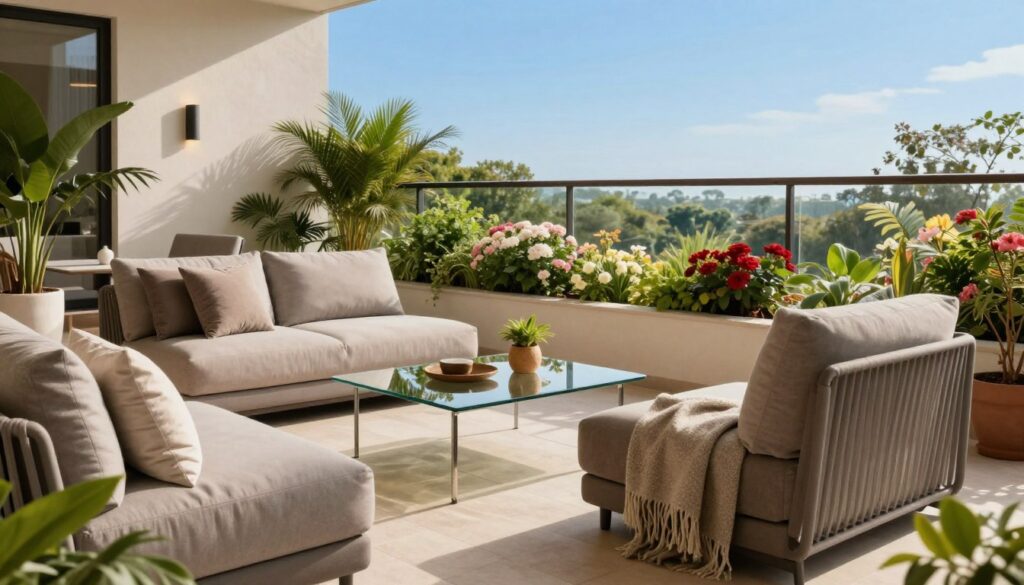 stilvolle balkon loungemöbel