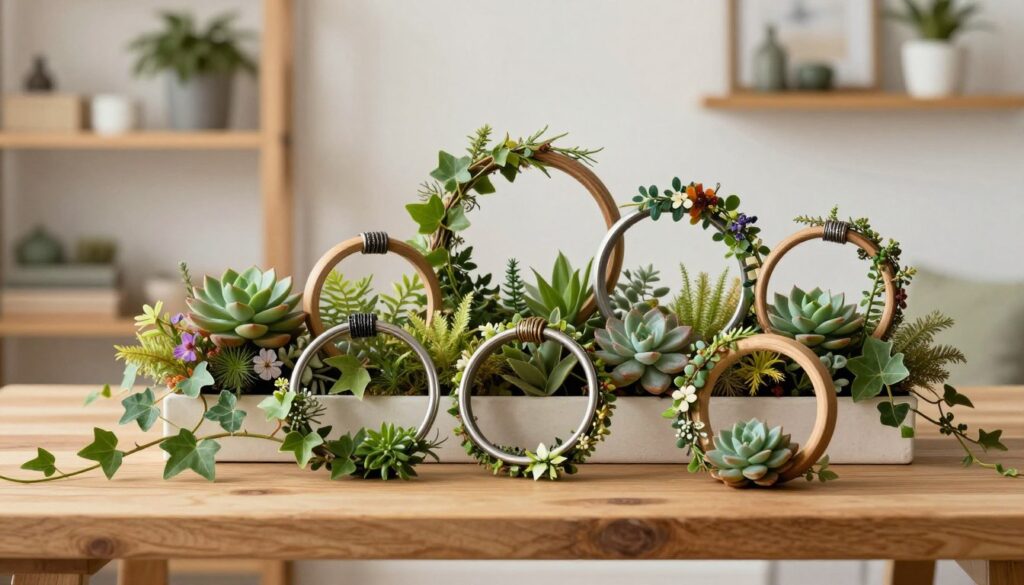 Deko-Ringe mit Pflanzen