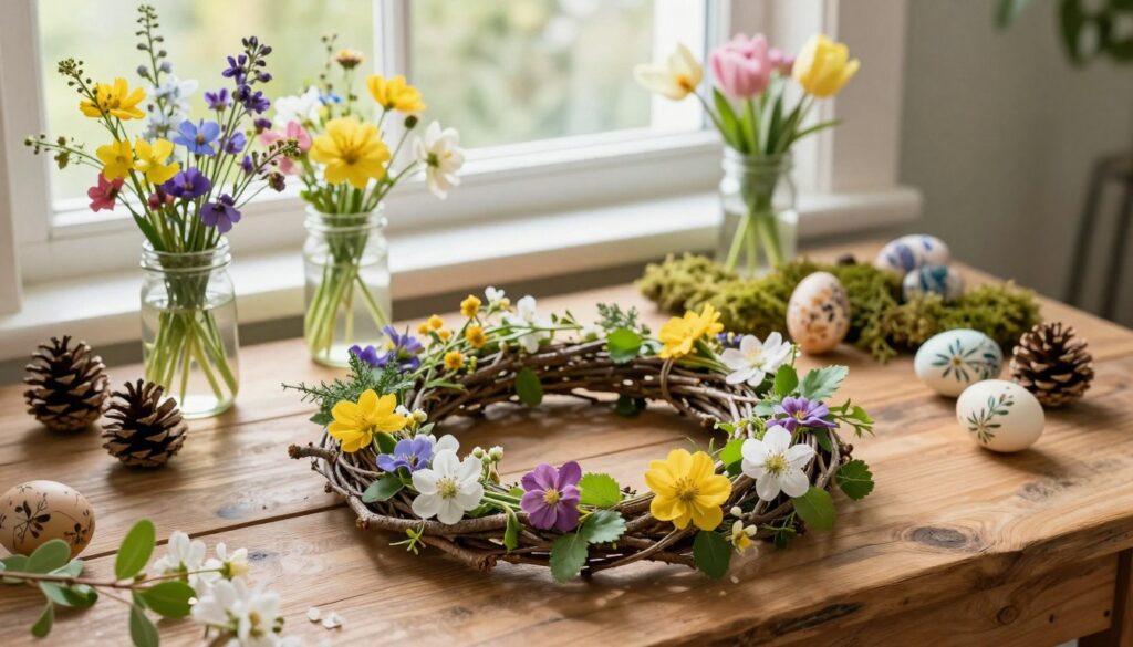 Frühlingsdekoration mit Naturmaterialien