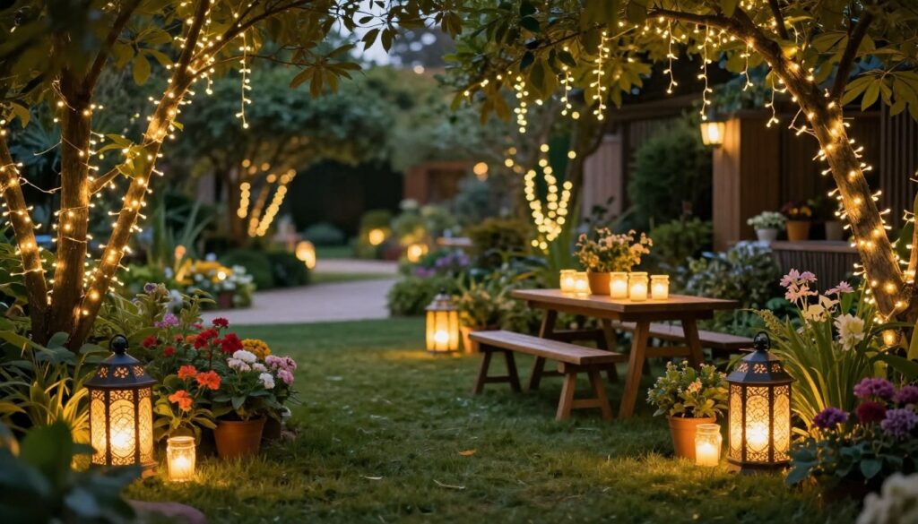 Garten-Deko mit Beleuchtung