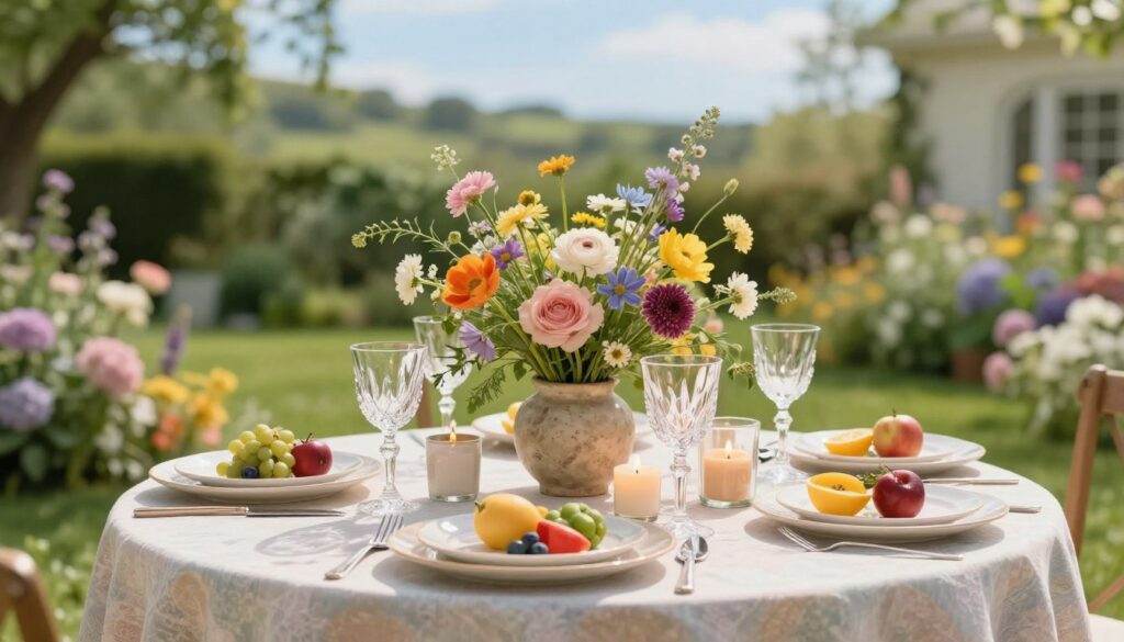 Gartenparty Deko Tischdekoration