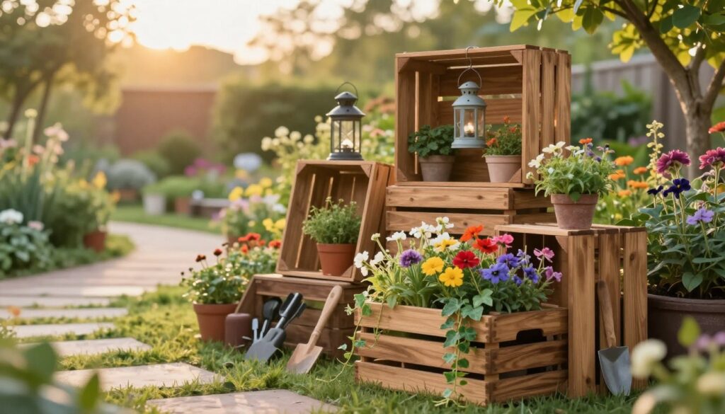 Holzkisten Dekoration Ideen