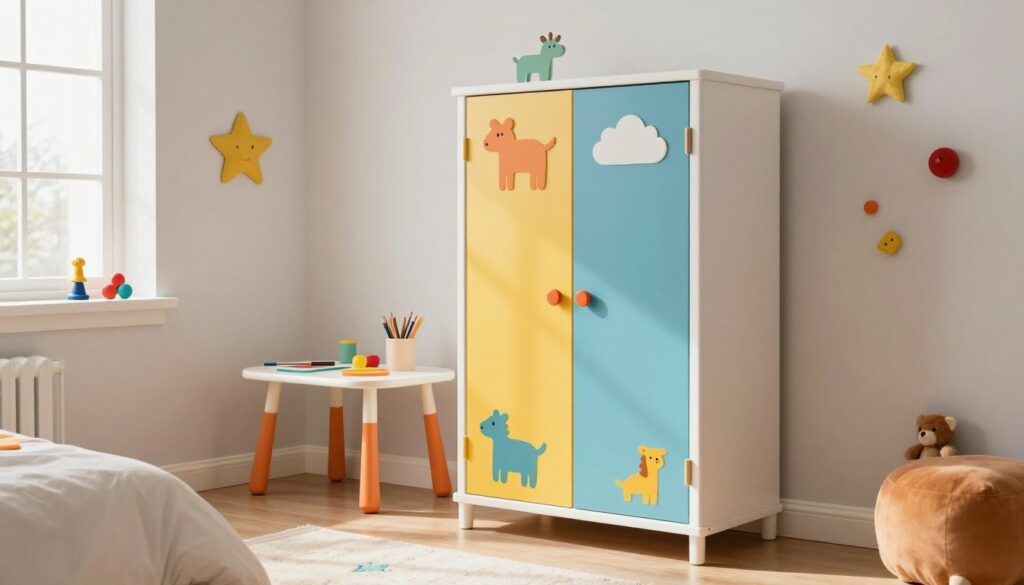 Kreative Garderobe im Kinderzimmer