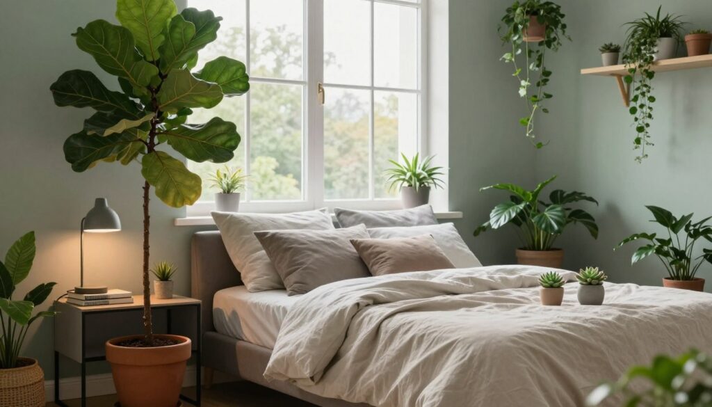 Schlafzimmer Dekoration mit Pflanzen