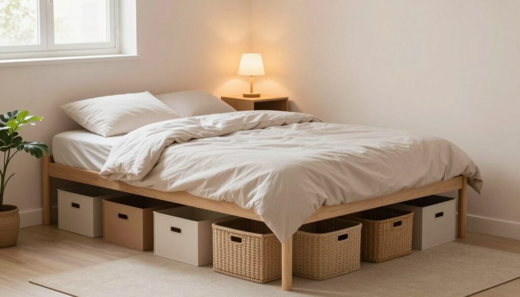 Stauraum unter dem Bett