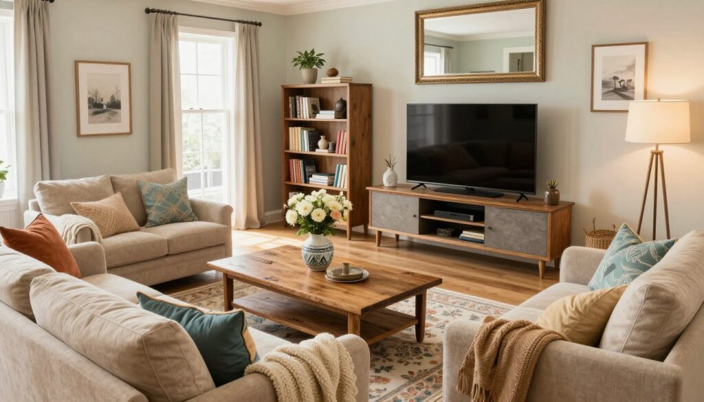 Wohnzimmer Deko mit Möbeln