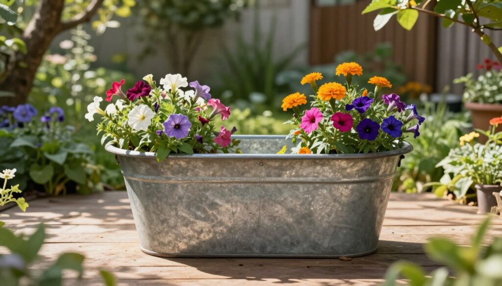 Zinkwanne outdoor deko