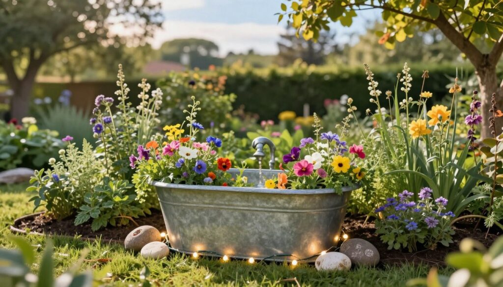 gartendeko zinkwanne