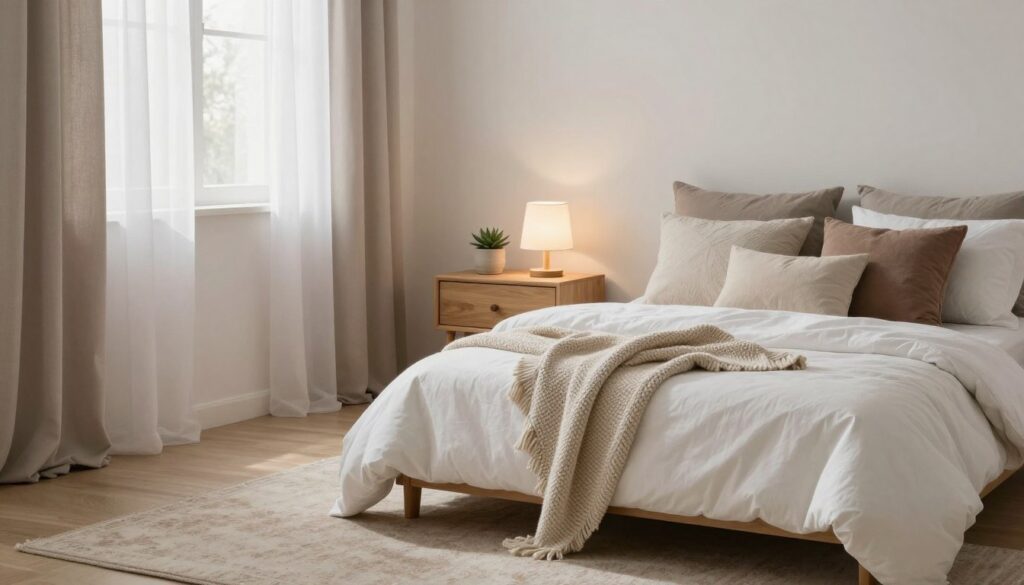 minimalistische schlafzimmer deko