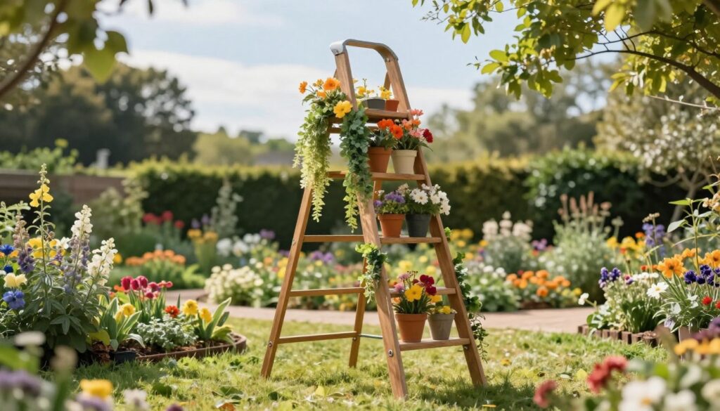 moderne gartenleiter deko