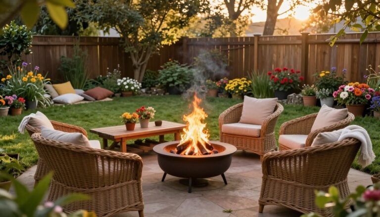 sitzecken garten feuerstelle