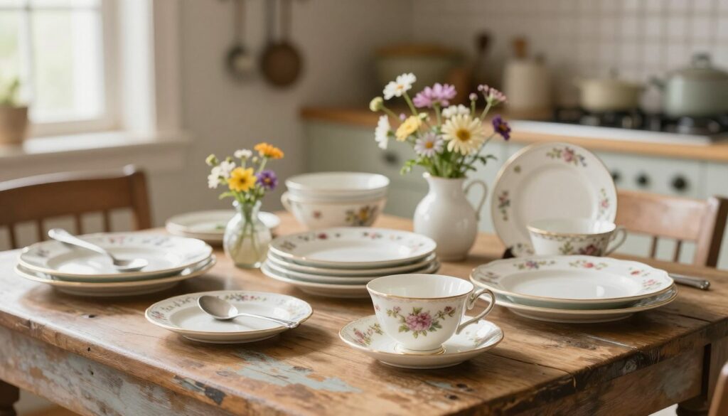 vintage geschirr deko