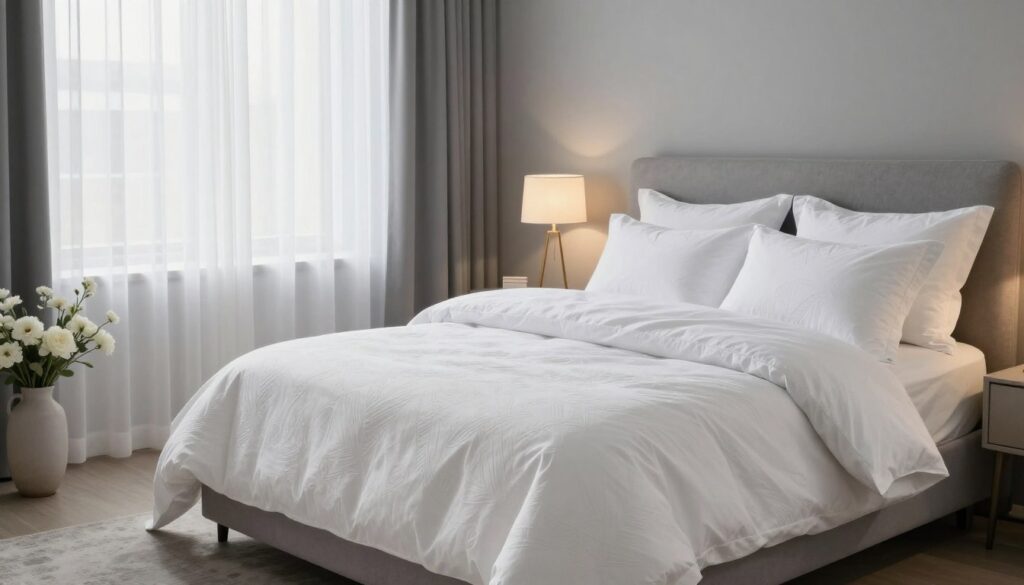 weisse bettwäsche