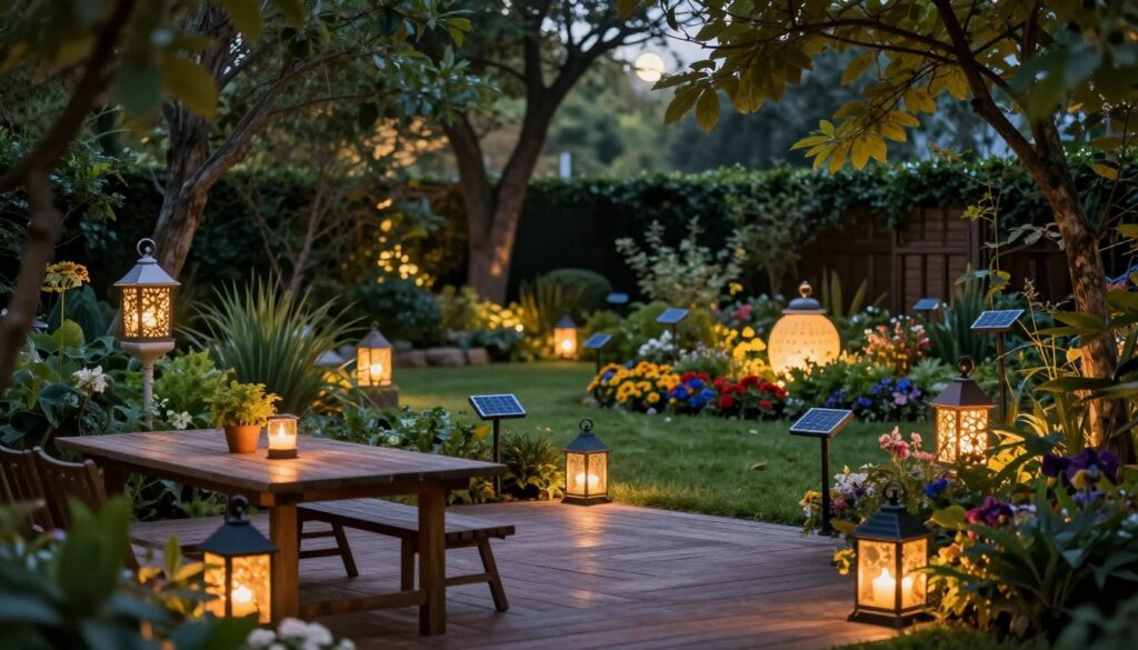 Gartenbeleuchtung mit Solarlichtern