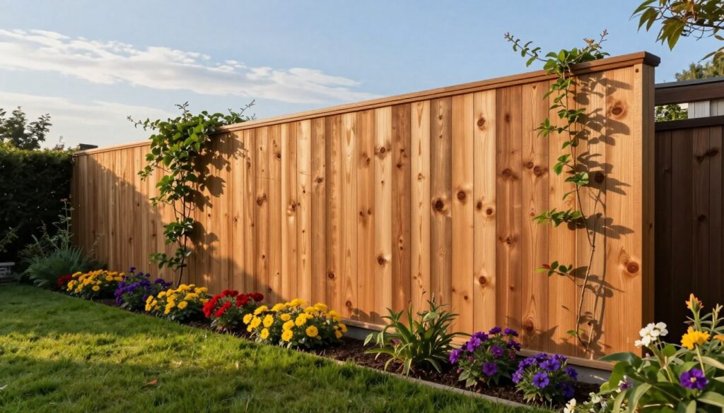 Holzwand im Garten