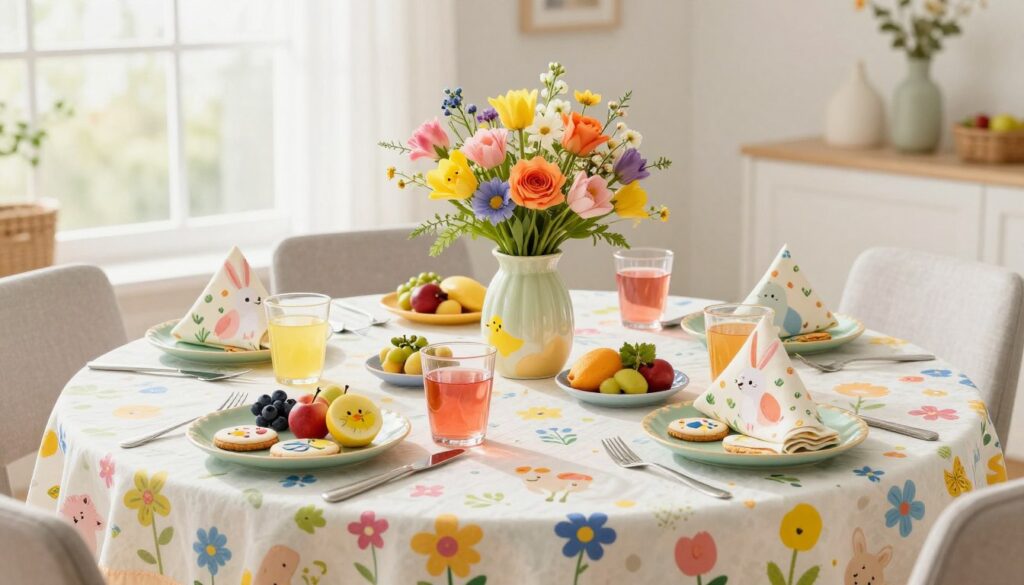 Kinderfreundliche Tischdeko Frühling
