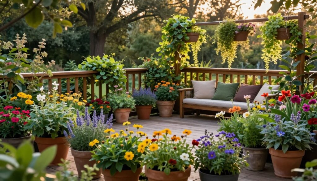 Terrassenumrandung mit Pflanzen