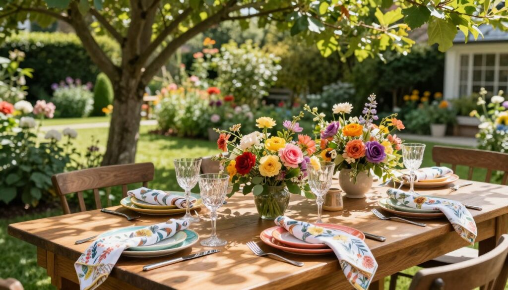 Tischdekoration Gartenparty