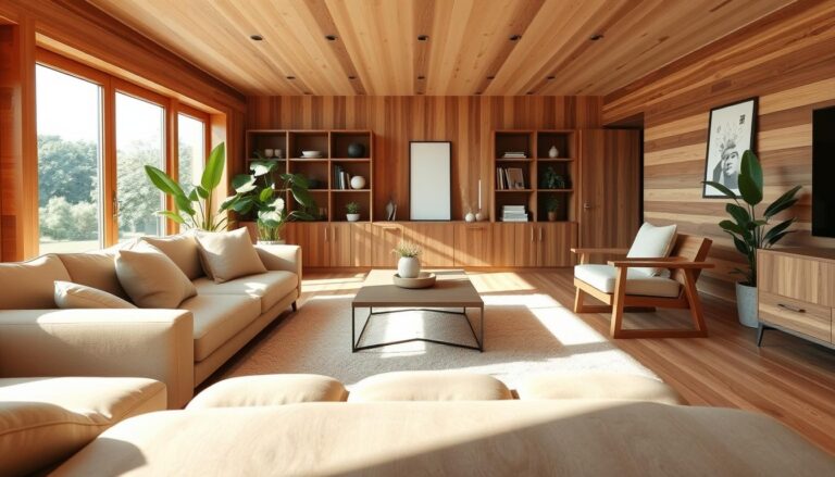 Wohnzimmer mit Holz