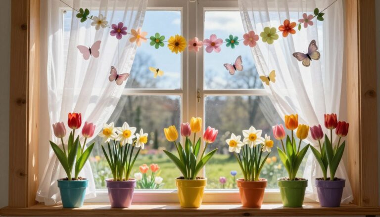 frühlingsdekoration fenster