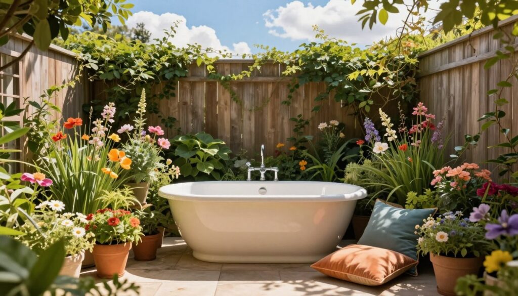 gartengestaltung mit badewanne