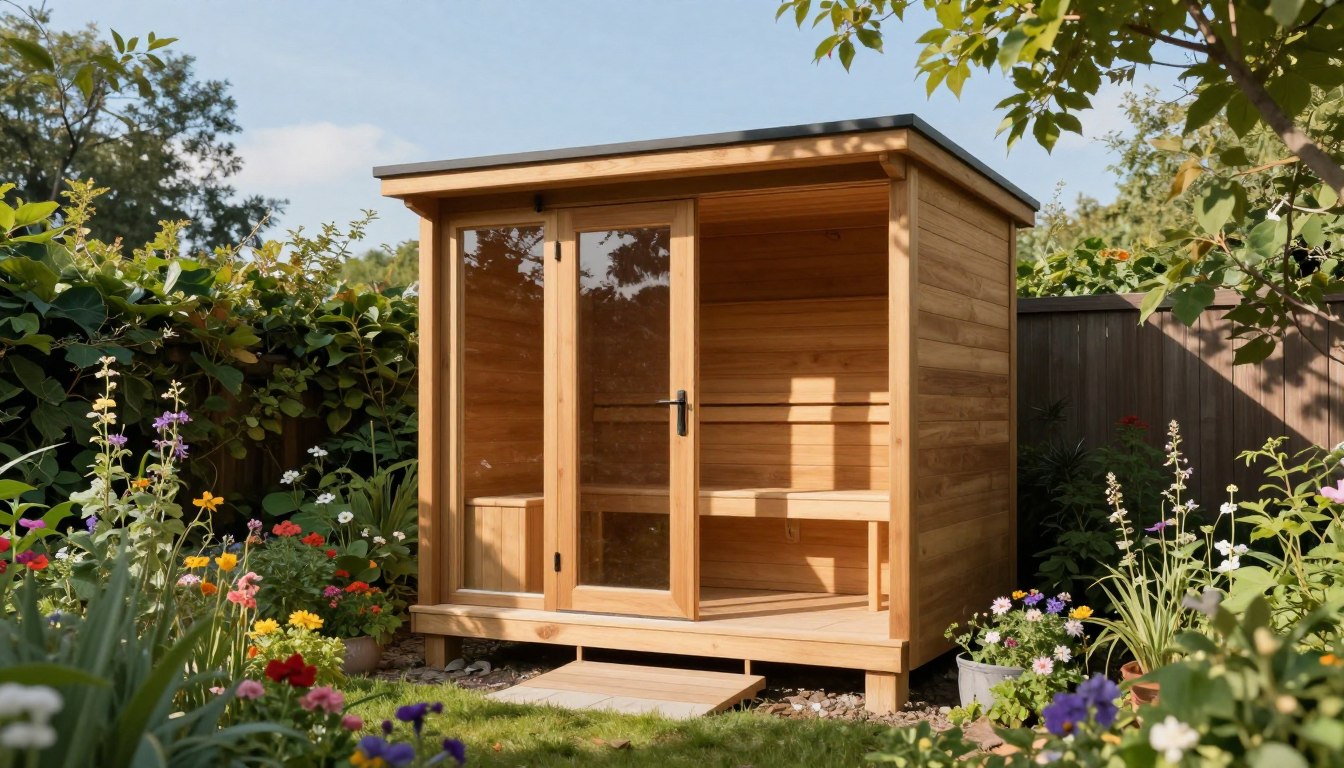 gartensauna mit vorraum