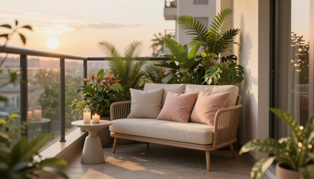 gemütliche sitzecke balkon