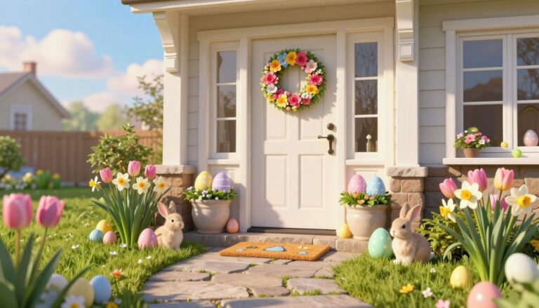 ostern deko draussen eingang