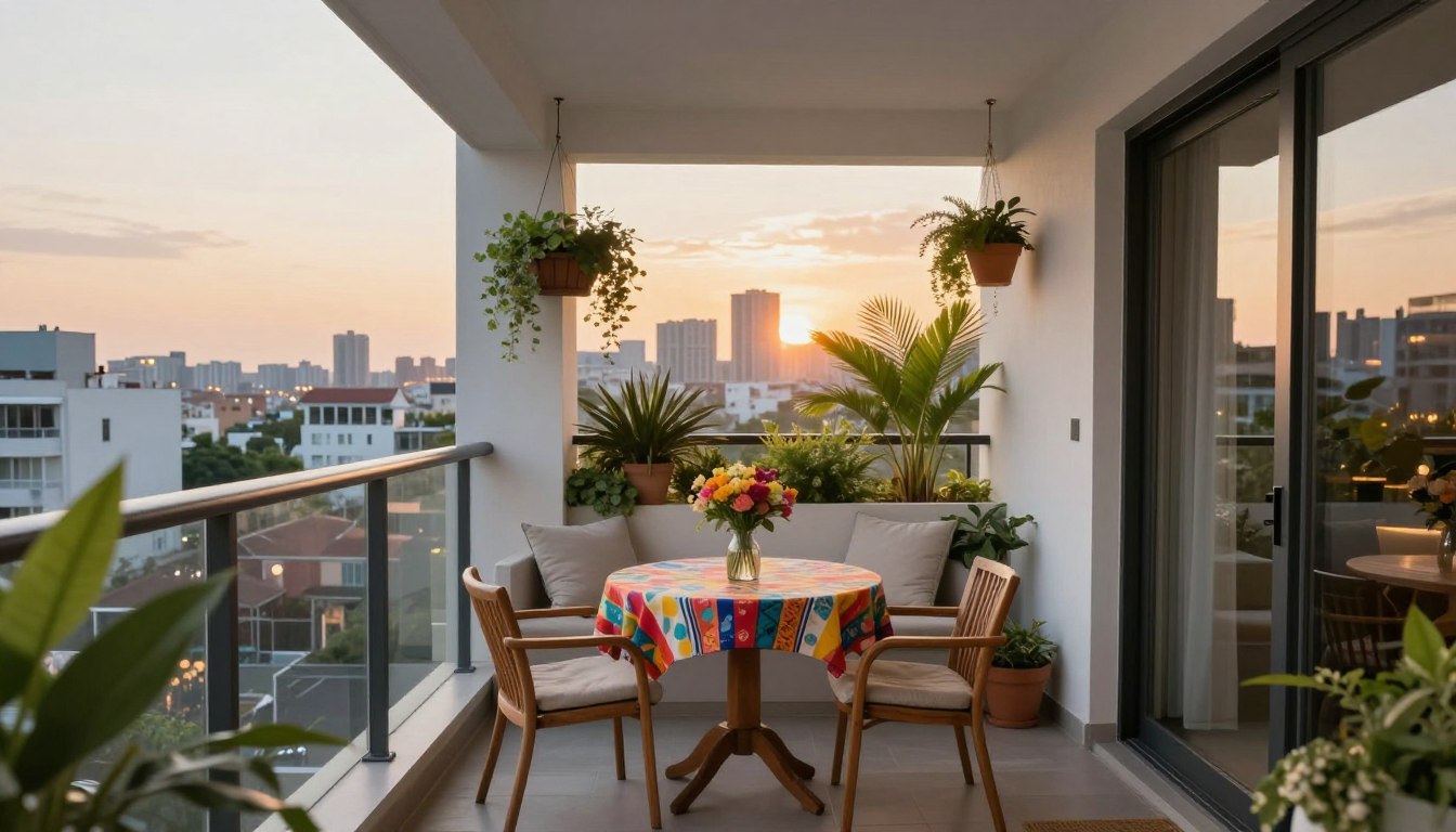 schmaler balkon ideen