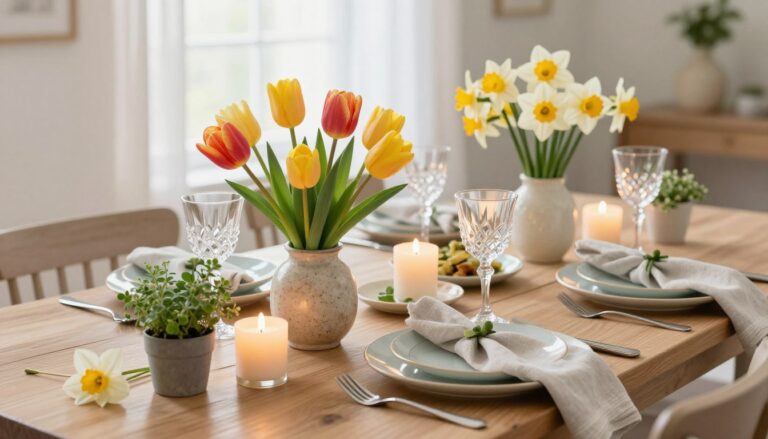 tischdeko frühling esstisch