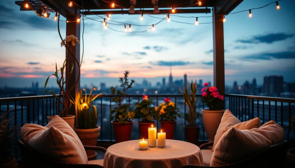 Beleuchtung für eine gemütliche Atmosphäre auf dem Balkon Beleuchtung für eine gemütliche Atmosphäre auf dem Balkon