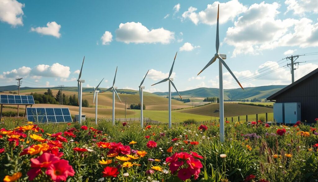 Integration von Windrädern in ein hybrides Energiesystem