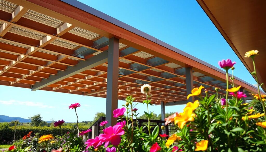 Terrassenüberdachung aus Holz oder Aluminium