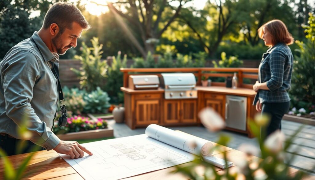 Unterstützung durch Fachbetriebe bei der Planung einer gartenküche aus holz