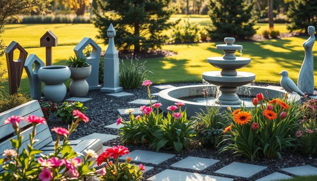 beton dekoration für garten