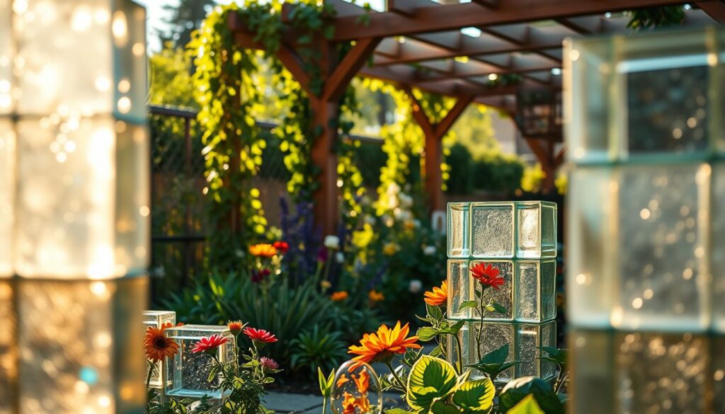 dekorative glasbausteine für den garten