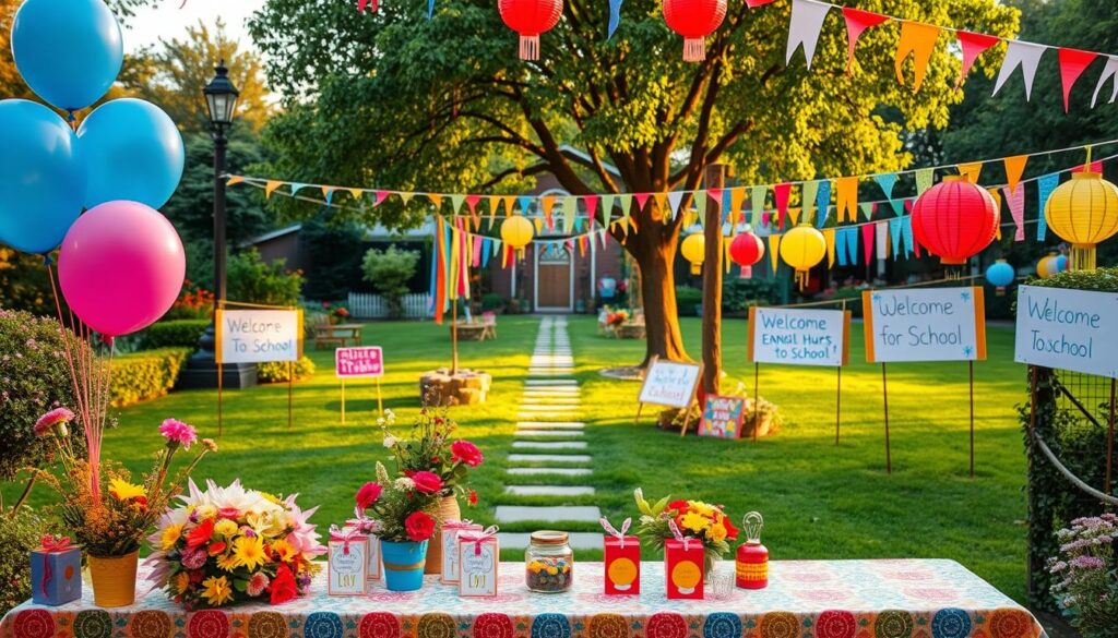 einschulung deko garten