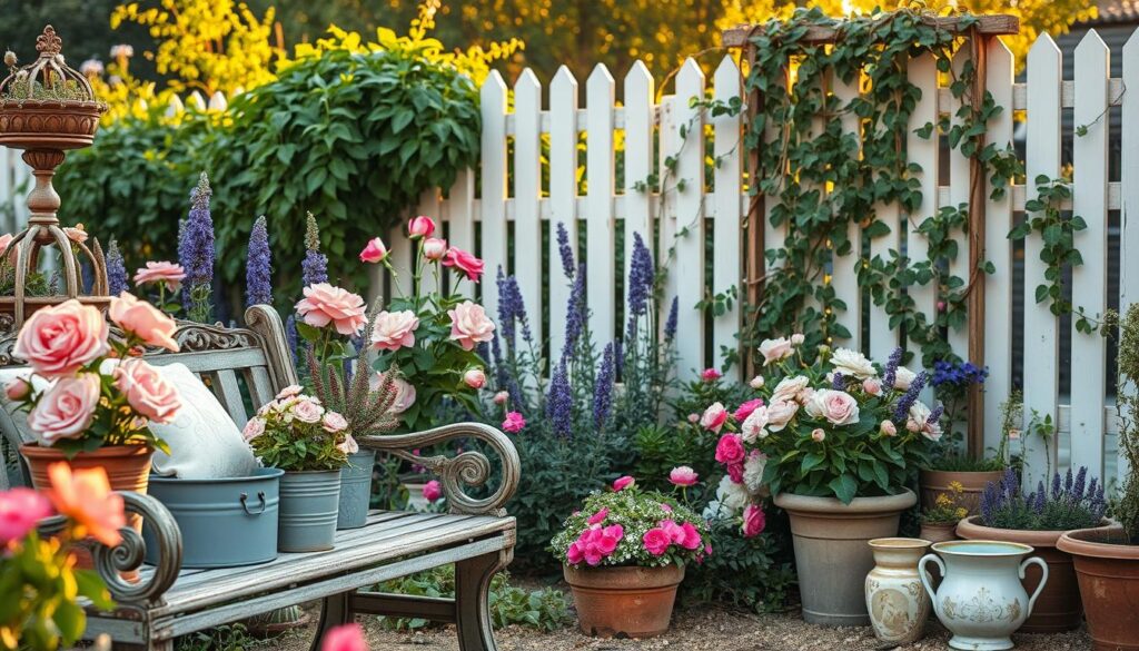 garten im shabby chic stil